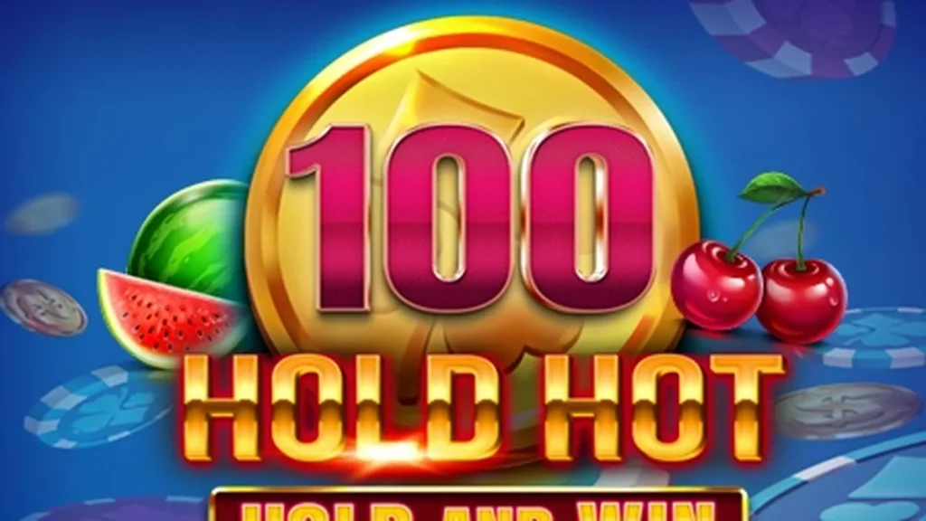 Tampilan visual slot 100 Hold Hot Hold and Win yang penuh dengan simbol buah yang cerah.